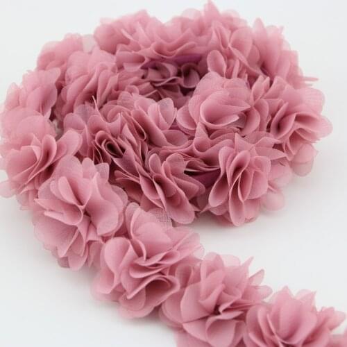 1 meter) Chiffon lace fabric Webbing Decoration flower gift ribbons crafts Non-woven fabrics base