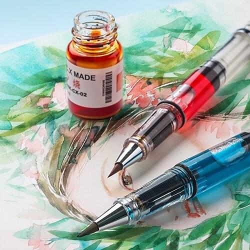 1 PC Creative Transparent Fountain Pen Calligraphy Writing Brush Pen Student Painting Graffiti Pens School Art Supplies 03929