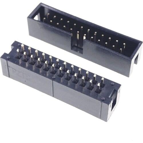 1000 Pcs Shrouded Box header IDC Socket 2.54mm 2x12 Pin 24 P straight Male square pin 0.64mm 2 rows 2.54 Through hole DIP