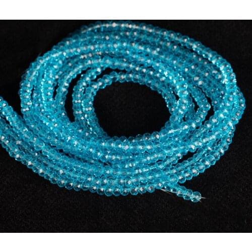 140pcs 2x3mm transparent blue Austrian cut crystal glass beads handmade beads loose beads, for jewelry making bracelet