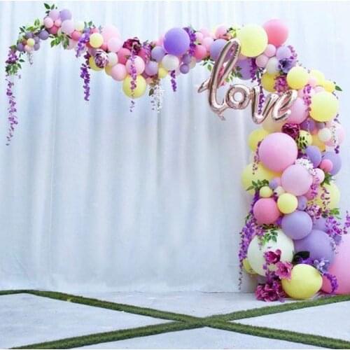 161pcs Pastel Macaron Balloons Purple Pink Yellow White Balloons Garland Arch Kit Wedding Birthday Baby Shower Party Decorations