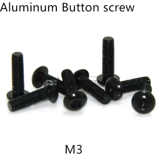 20pcs M3*5/6/8/10/12/14/16mm Black color Aluminum Hex socket button head cap screw for RC Model screws