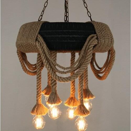 American Loft Retro Industrial Creative Tire Lamp Restaurant Coffee Bar lLiving Room Tooling Hemp Rope Pendant Lights