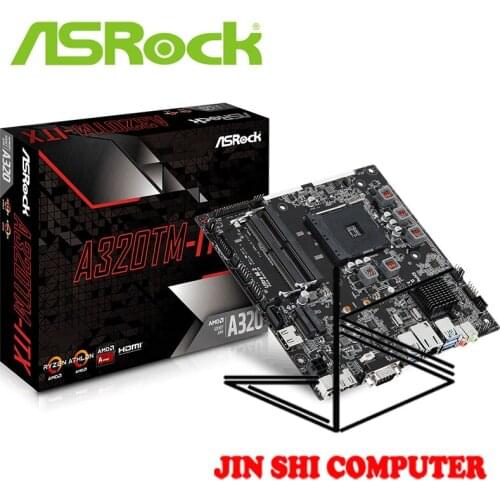 ASRock A320TM-ITX Thin Mini-ITX Supports AMD AM4 Socket CPUs Supports 2 x SO-DIMM DDR4, Max. 64GB