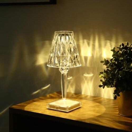 Atmosphere Crystal Diamond Table Lamp Usb Charging Portable Wireless Bedroom Bedside Night Light Room Decoration Lamp