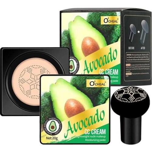 20g Avocado Cushion BB Cream Moisturizing Concealer Air-permeable Brighten Face Base Tone Makeup Air Cushion