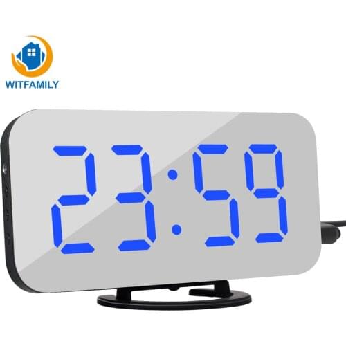 LED Voice Control Large Alarm Clock large number Display nixie Electronic Snooze Backlinght Desktop Digital Table Clocks Watch