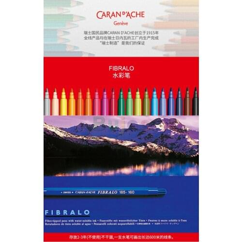 CARAN D'ACHE 10/15/24/30 color Metal box watercolor pen fibralo series water soluble color pen pen drawing hand painted pen