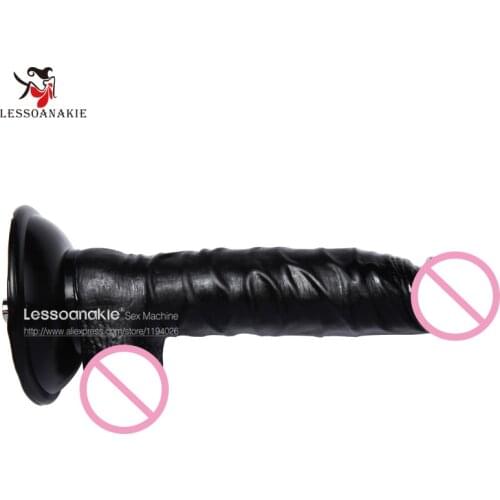 D02 - 7.87'' Lessoanakie Premium Sex Machine Dildo Attachments,Realistic Touch Feel Black Cock,5.51 Inches Insertable,Sex Toy
