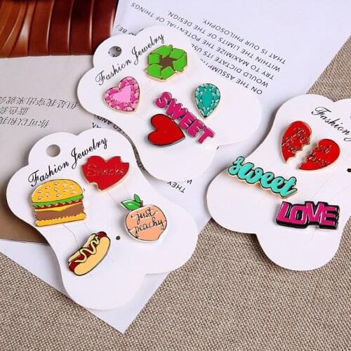 Enamel Pin Set Collections Cartoon Food Jewelry Brooches Sets Denim jeans Shirt Collar Badge Lapel Pins Kids Friends Gifts