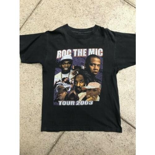 Rap T Shirt Hip Hop VTG M Concert Tour Snoop Busta Missy 50 Cent Bone Jay Z Roc
