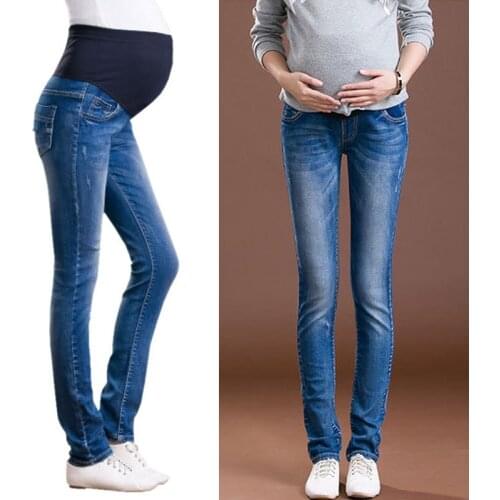 Cotton Jeans Maternity Pants For Pregnant Women Clothes Pregnancy Trousers High Waist Denim Skinny Jeans Leggings Maternity