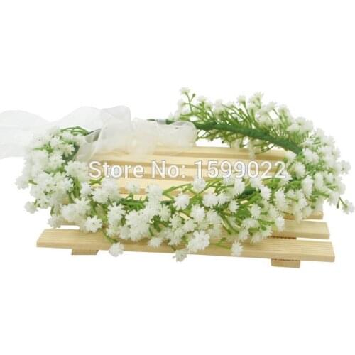 Artificial Gypsophila Flower Crown Wedding Maternity Photography Props Fashion Show Headwear Babysbreath White Hair Accessories