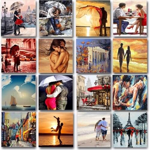 Couple Lover Oil Painting Impressionist Spray Canvas Painting Modern Home Decoration Wall Poster Print Pictures For Living Room