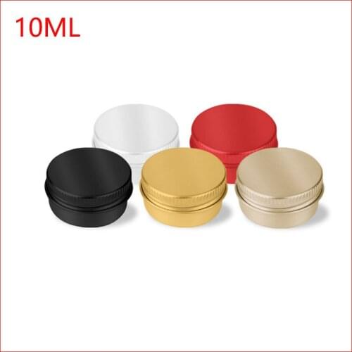 10ml aluminum jar 10 gram metal cream jar silver aluminum tin, 10g metal cosmetic container red/black/yellow/silver 100pcs/lot