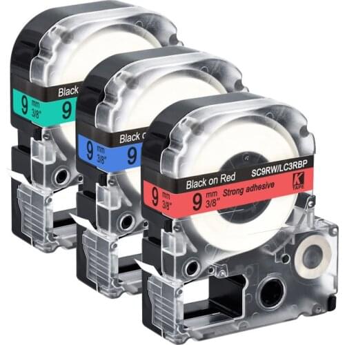 Mixed multicolor compatible with Epson SD9BW / SD9GW / SD9RW label tape, suitable for Epson LW-400 manufacturer