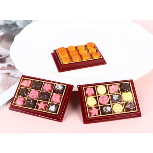 1 Set 1/6 And 1/12 Dollhouse Miniature Mini Boxed Chocolate Model Play Kitchen Food Toy For House Doll Accessories