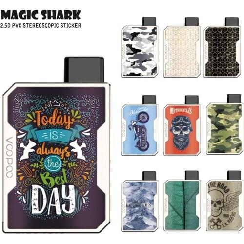 Magic Shark Fashion Motorcycle Army Leaf Cell Skull PVC Vape Pod Case Sticker Skin Film for Voopoo Drag Nano