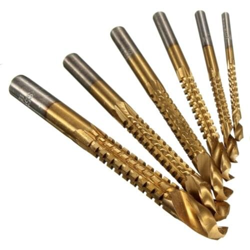 HOEN 6Pcs / Set The Smallest Titanium Coating HSS Drill Set Tools Woodworking Woodworking Hole Drill Set Drilling Bit Drum Drill
