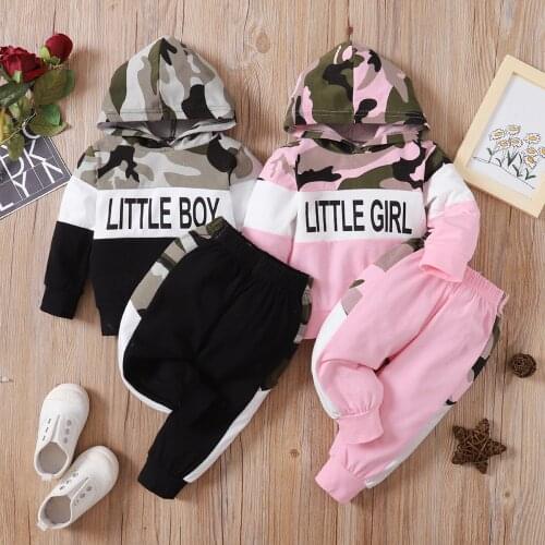 Toddler Girl Outfits Baby Girl Clothes Set Camouflage Hooded Infant Kids Clothing Baby Tracksuit Bulk Drop Shipping Wholesale