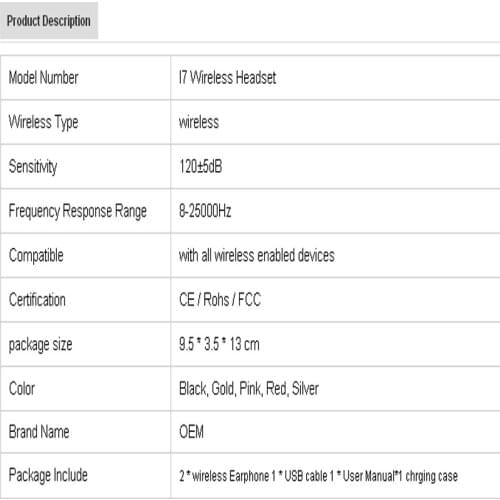 New products 2018 HBQ i7 Mini Wireless Earphone, In-Ear mini wireless i7 headset with Mic mini hbq