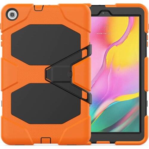 Suitable for Samsung Tab A 10.1 SM-T510 SM T515 T510 2019 Three Proof PC-Silicone Bracket Tablet Computer Protective Case+PEN
