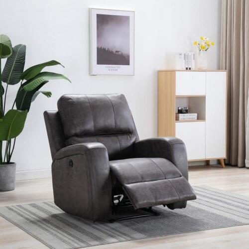 Faux Suede Excellent Power Recliner with USB Charge Port Smooth Electric Recliner Elastic for Elderly
