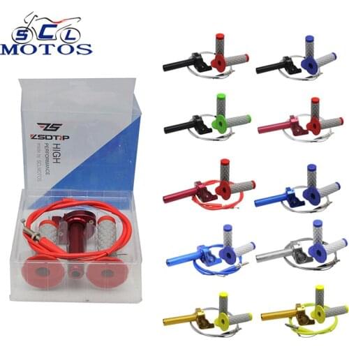 Sclmotos- 7/8" Motocross Twist Throttle Grip & Cable & Handle Grips For 110cc 250cc Mini Bike ATV Quad Dit Pit Bike CRF KLX RM