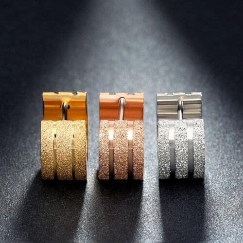 Modyle Gold Color Hiphop Hoop Earrings Stainless Steel Jewelry Simple Style Trendy Circle Round Earrings Women Gift