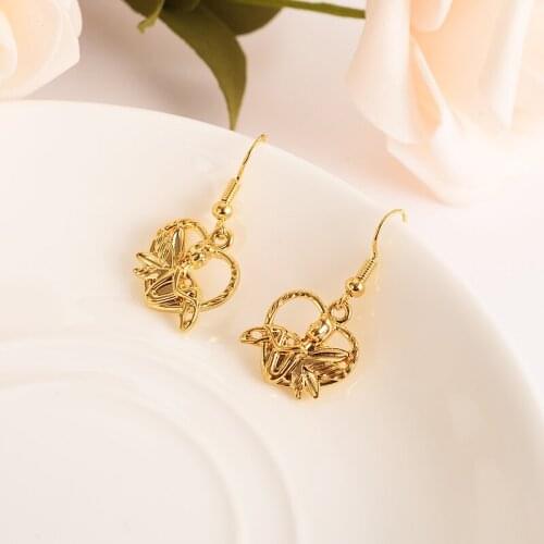 High quality Gold Color Heart cross drop jesus Earrings Women/Girls African/Arab kids gift fashion jewelry drop shipping