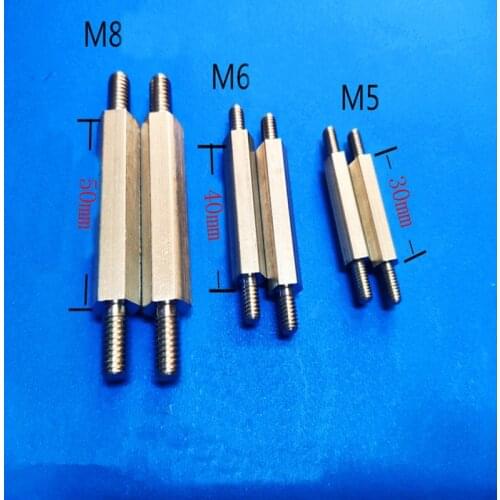 Stainless steel hexagonal column double-head connection bolt external thread screw