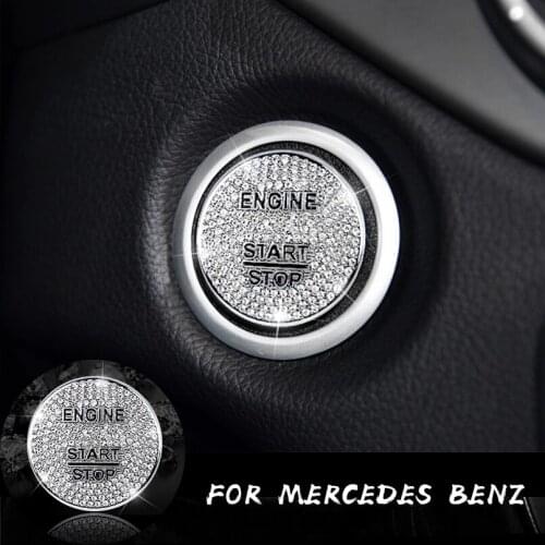 Rhinestone Diamond Engine Start Stop Button Cover Trim For Mercedes Benz C/E/GLC