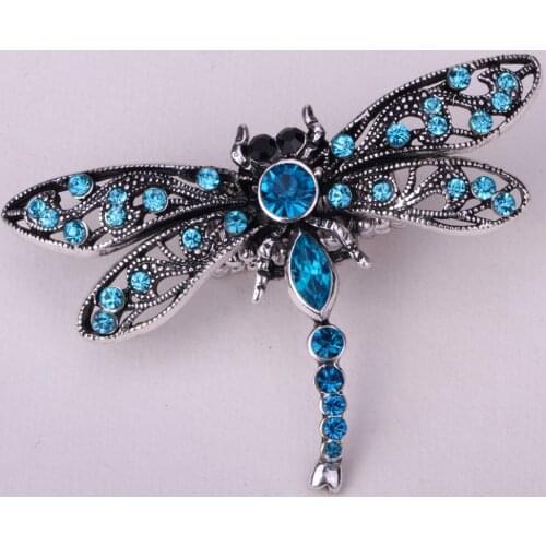 Dragonfly stretch ring cute fashion jewelry gifts for women girls antique silver & gold color W crystal wholesale dropshipping