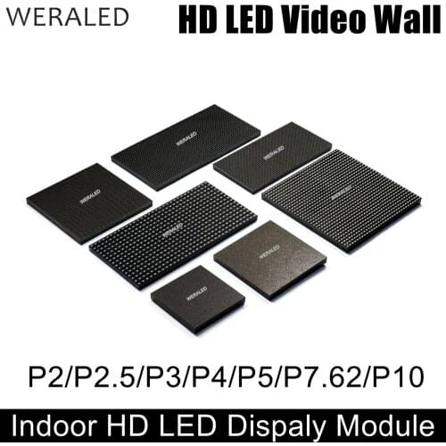 WERALED P2 P2.5 P3 P4 P5 P6 P10 Indoor Full Color LED Module,SMD 3-in-1 LED Video Wall Display Panel 1/8 to 1/32 Scan