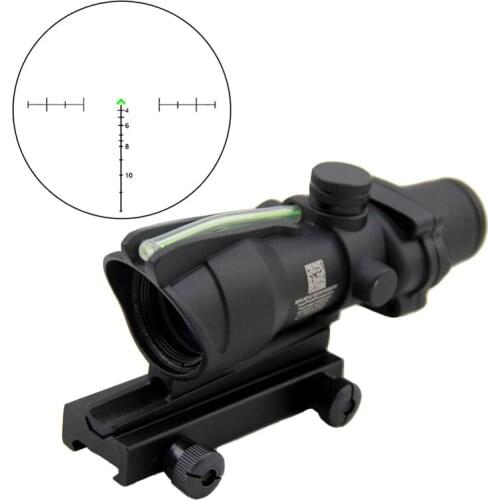 Tactical ACOG 4X32 Fiber Source Optics Green Dot Illuminated Chevron Glass Etched Reticle Real Fiber Hunting Rifle Scope