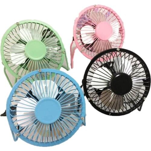 Portable Small Desk Fan 4 Blades Cooler Cooling Fan USB Charging Mini Fans Operation Super Mute Silent PC / Laptop / Notebook