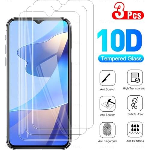 3Pcs Full Cover Protective Glass For OPPO A16 2021 Phone Screen Protector Glasses Film For O PPO A 16 16A OPPOA16 CPH2269 6.52"