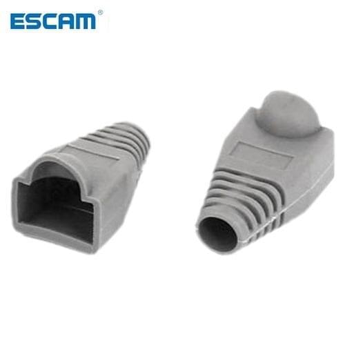 ESCAM Ethernet Gray Rubber RJ45 Connector Boots Cover Case Protector 50 pieces