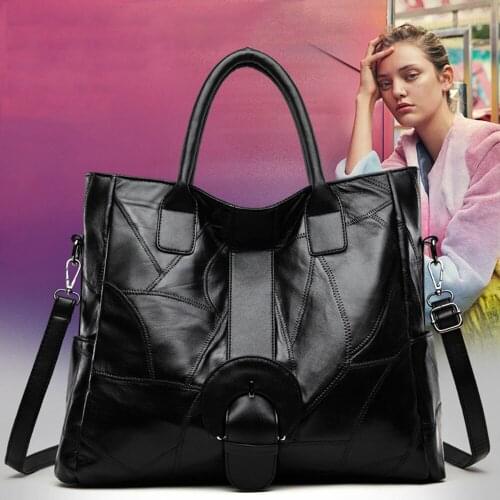 Womens Handbags Large Capacity Fashion Sheepskin Leather Crossbody Bags For Women 2021 Luxury Black Designer Handbags