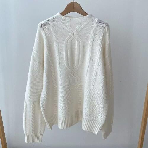 2021 Spring Summer Women Knitted O-Neck Cashmere Sweater Long Sleeves Jumper Fashion Slim Femme Elasticity Red / White Pullovers