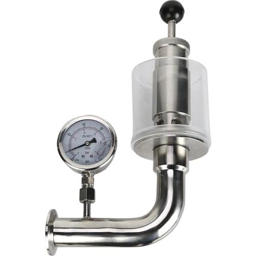 0.2-3.2 BarClamp 1.5 " (OD 50.5mm) Spunding Valve SS304 Variable Pressure Relief Valve