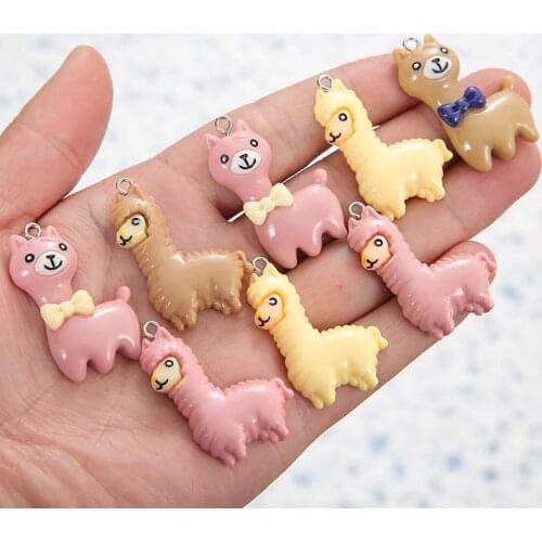 10Pcs Resin Charms Alpaca Horse Charm Pendant Earrings Bracelet Necklace Pendant Handmade Making Fashion Friends Diy Material