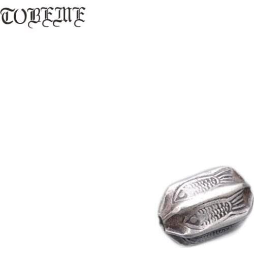 100% 925 silver jewelry beads Thailand silver Fish Jewelry Beads jewelry findings Lucky Fish Beads DIY Bracelet