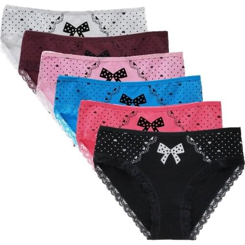 6pcs/pack Cotton Panties For Women Underwear Printed Plus Size Briefs Erotic Lingerie Panty Female Underpant Mummy Pants 3XL 4XL