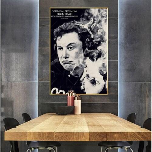 Elon Musk Poster Cool Elon Musk Smoking Wall Art Print Canvas Posters for Guys College Dorm Room Funny Poster for Bedroom Office