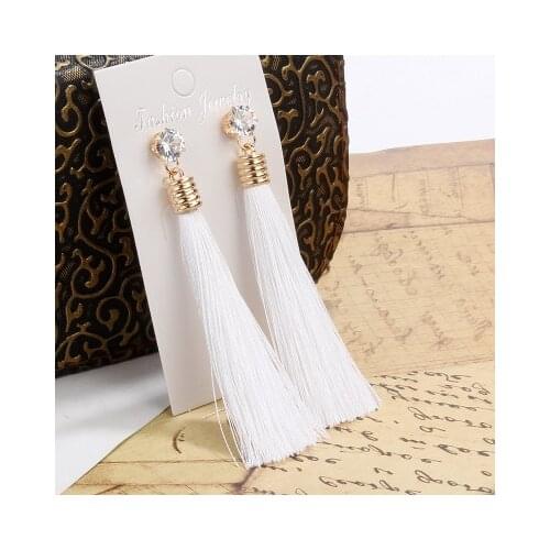 Bohemian Long Tassel Earrings Womens Fashion Earrings The European and American Fashion Ethnic Geometric Zinc Alloy Cotton