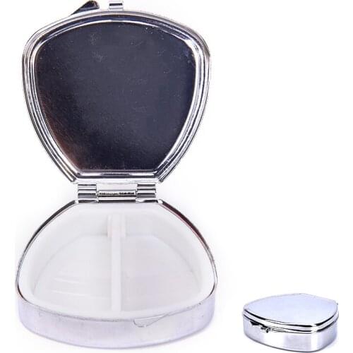 Portable Small Metal Round Rectangular Silver Tablet Pill Box Container Medicine Case Metal Holder Medicine 3 Styles Hot