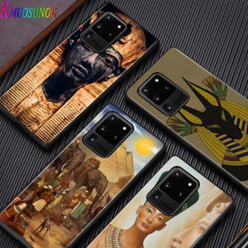 Egypt Nefertiti Anubis Ankh for Samsung Note 20 S20 FE Lite Ultra Plus A91 A81 A71 A51 A41 A31 A21 A11 A12 A42 A01 Phone Case