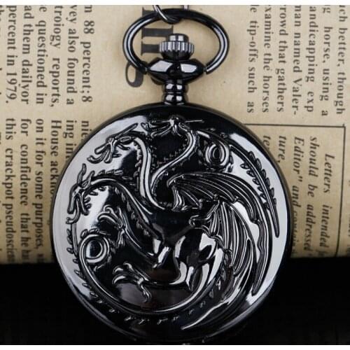 Black Quartz Pocket Watch Game Theme Men Women Necklace Pendant Clock Women Men Gifts CF1259