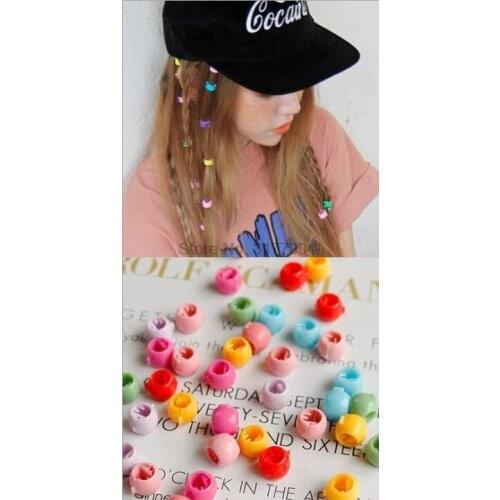 DHL 50set 100 and 50pcs/set Girls Cute Mini Candy Colors Plastic Hairpins Hair Braids Maker Beads Headwear Hair Accessories